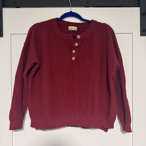 Red Button-Up Sweater